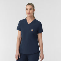 Rugged Flex FLD Women's Tuck-in Scrub Top Navy side view