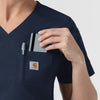 Rugged Flex FLD Women's Tuck-in Scrub Top Navy side detail 1