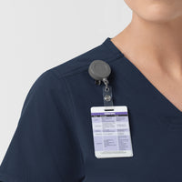 Rugged Flex FLD Women's Tuck-in Scrub Top Navy side detail 2
