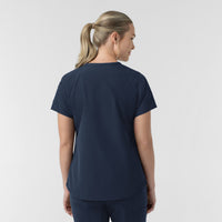 Rugged Flex FLD Women's Tuck-in Scrub Top Navy back view