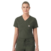 Rugged Flex FLD Women's Tuck-in Scrub Top Olive