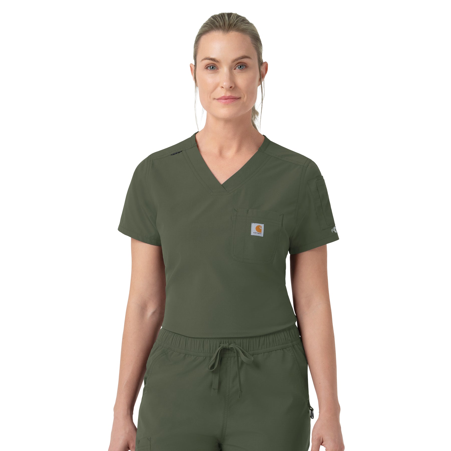 Carhartt Rugged Flex FLD Women's Tuck-in Scrub Top - Olive