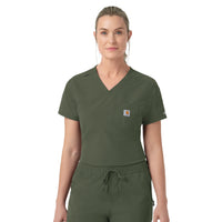 Carhartt Rugged Flex FLD Women's Tuck-in Scrub Top - Olive