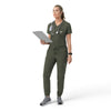 Rugged Flex FLD Women's Tuck-in Scrub Top Olive full scrub set