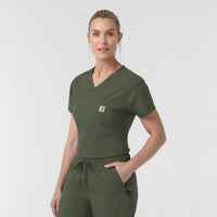 Carhartt Rugged Flex FLD Women's Tuck-in Scrub Top - Olive