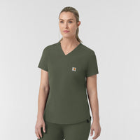 Carhartt Rugged Flex FLD Women's Tuck-in Scrub Top - Olive