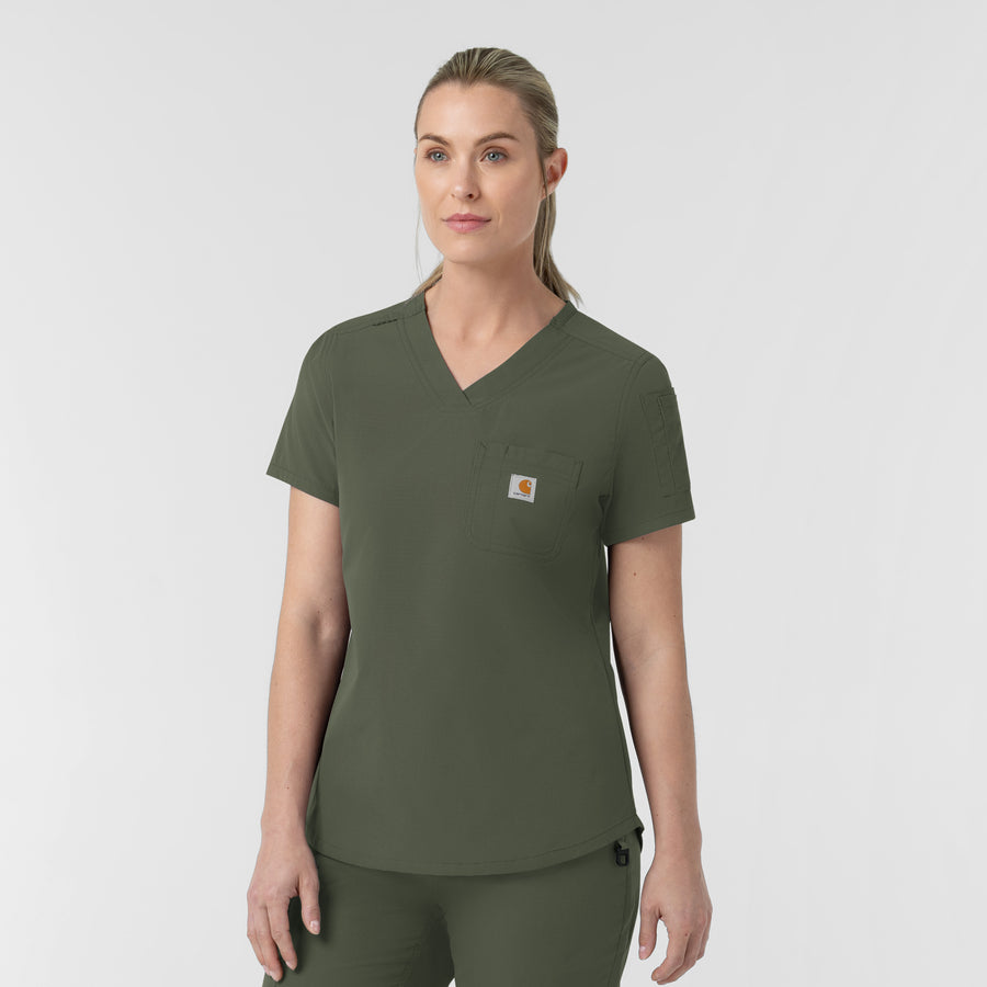 Carhartt Rugged Flex FLD Women's Tuck-in Scrub Top - Olive