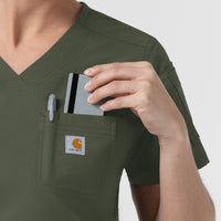 Carhartt Rugged Flex FLD Women's Tuck-in Scrub Top - Olive