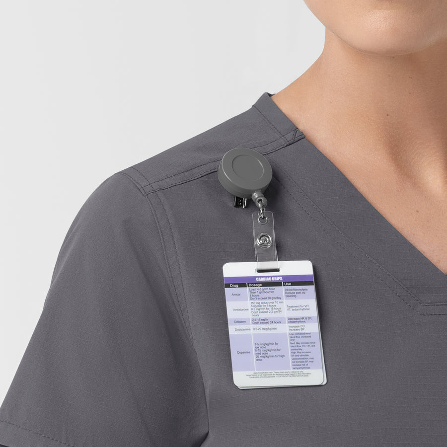 Rugged Flex FLD Women's Tuck-in Scrub Top Pewter side detail 2