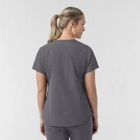 Rugged Flex FLD Women's Tuck-in Scrub Top Pewter back view