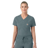 Rugged Flex FLD Women's Tuck-in Scrub Top Rolling Thunder