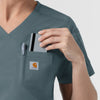 Rugged Flex FLD Women's Tuck-in Scrub Top Rolling Thunder side detail 1