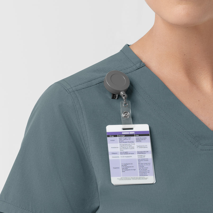Rugged Flex FLD Women's Tuck-in Scrub Top Rolling Thunder side detail 2