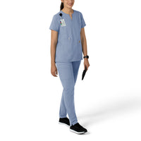 Force Essentials Women's Notch Neck Tunic Scrub Top Ceil Blue full scrub set