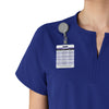 Force Essentials Women's Notch Neck Tunic Scrub Top Galaxy Blue side detail 2