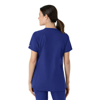 Force Essentials Women's Notch Neck Tunic Scrub Top Galaxy Blue back view