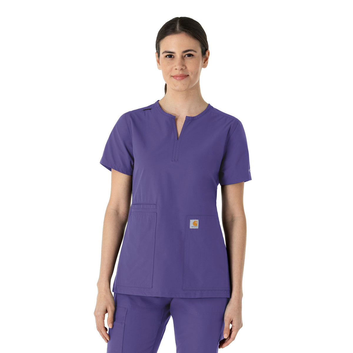 Force Essentials Women's Notch Neck Tunic Scrub Top Grape