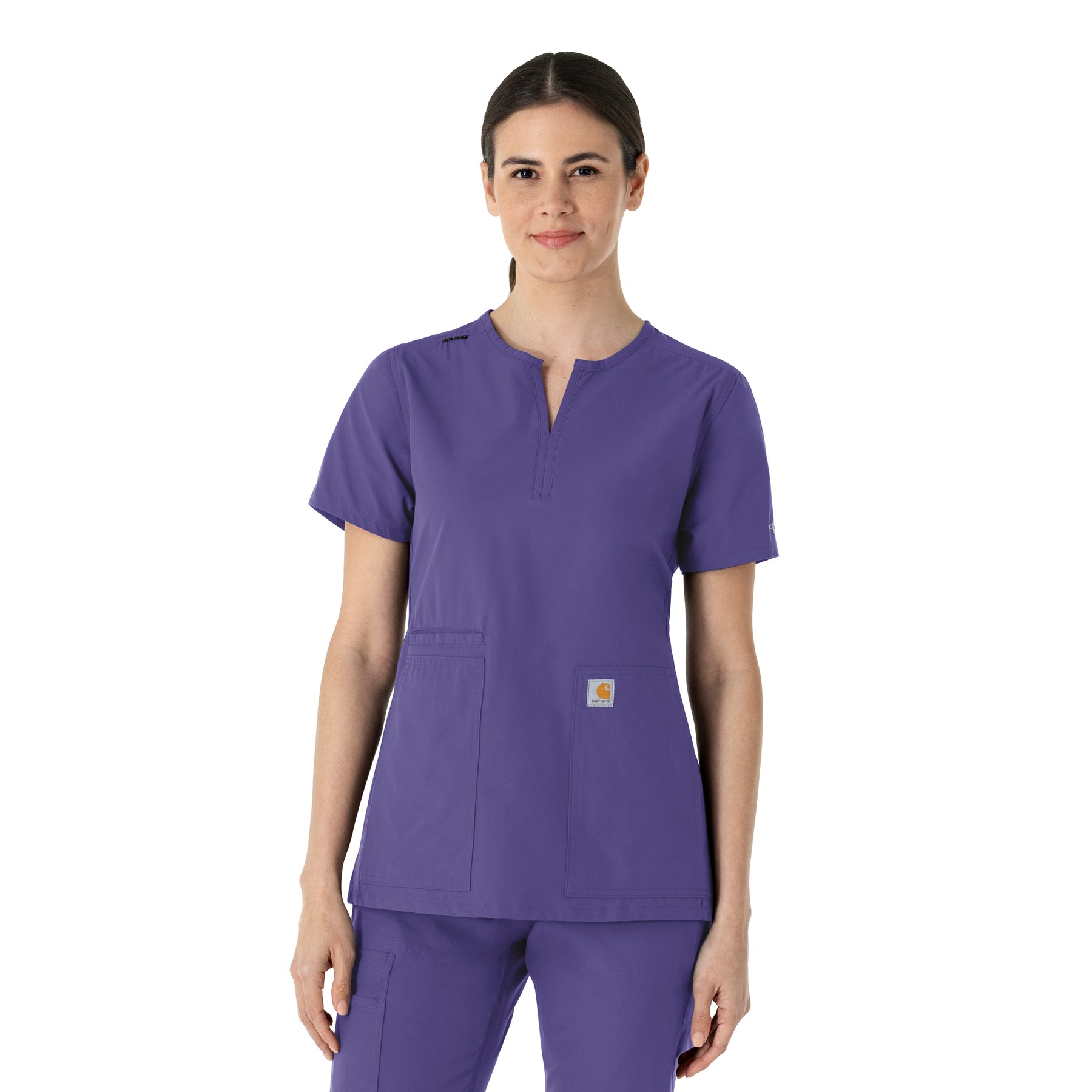 Force Essentials Women's Notch Neck Tunic Scrub Top Grape