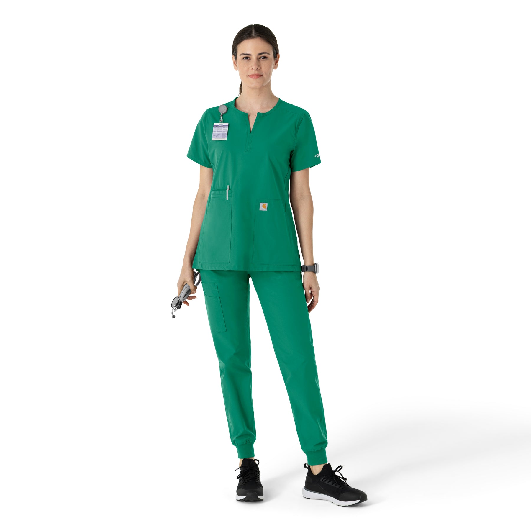 Force Essentials Women's Notch Neck Tunic Scrub Top Hunter full scrub set