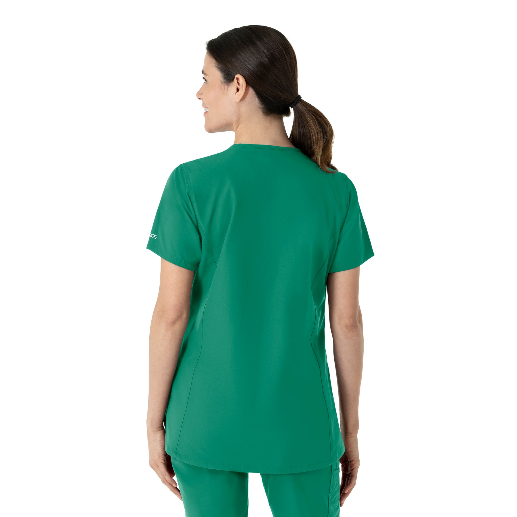 Force Essentials Women's Notch Neck Tunic Scrub Top Hunter back view