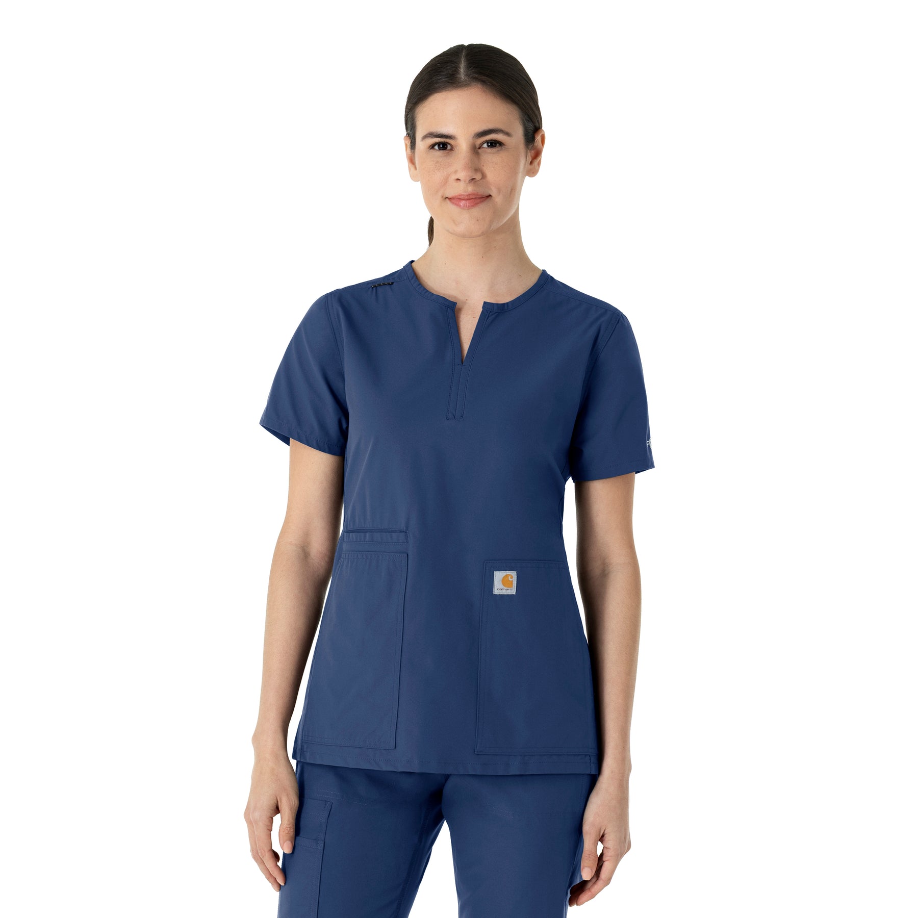 Force Essentials Women's Notch Neck Tunic Scrub Top Navy