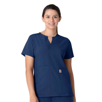 Force Essentials Women's Notch Neck Tunic Scrub Top Navy