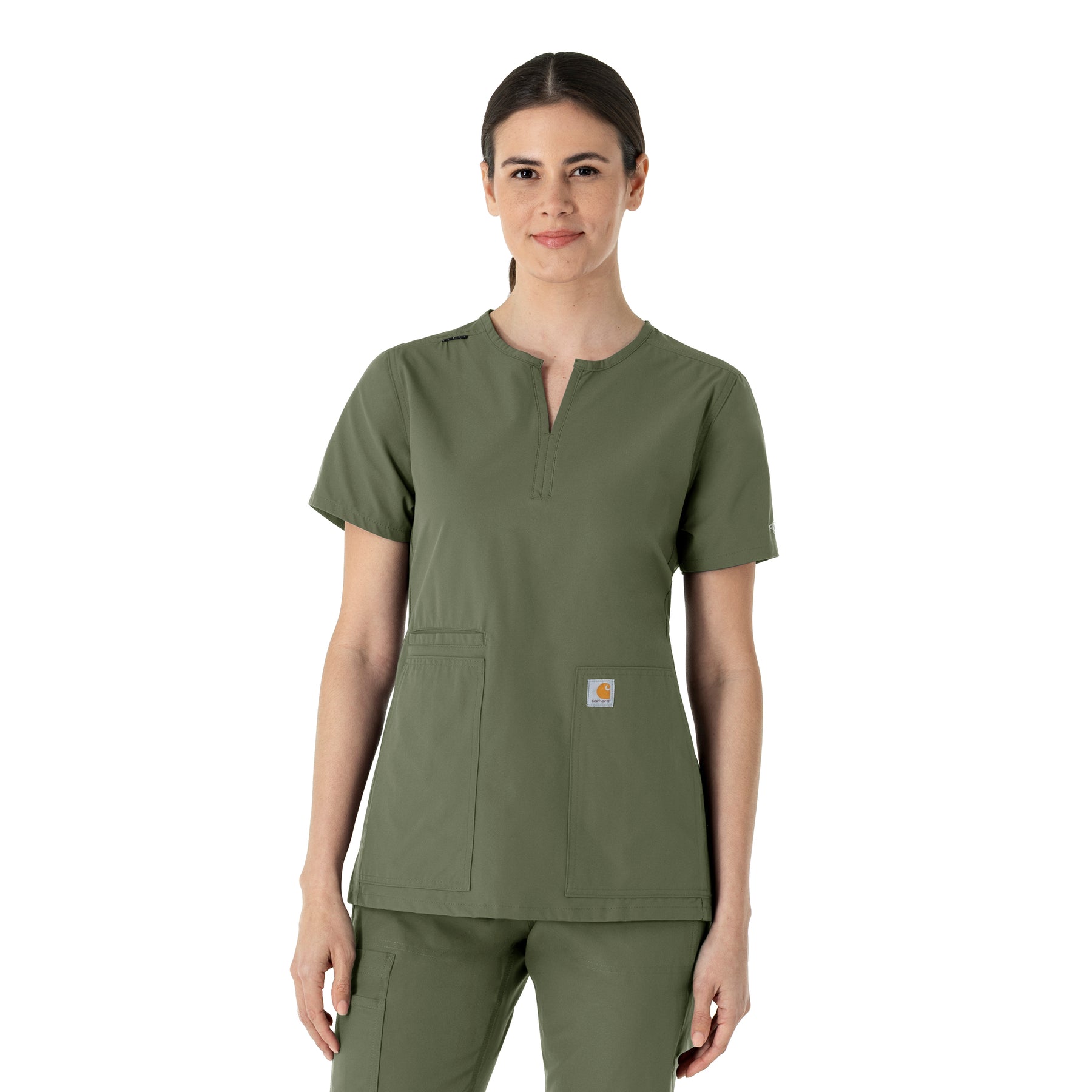Force Essentials Women's Notch Neck Tunic Scrub Top Olive