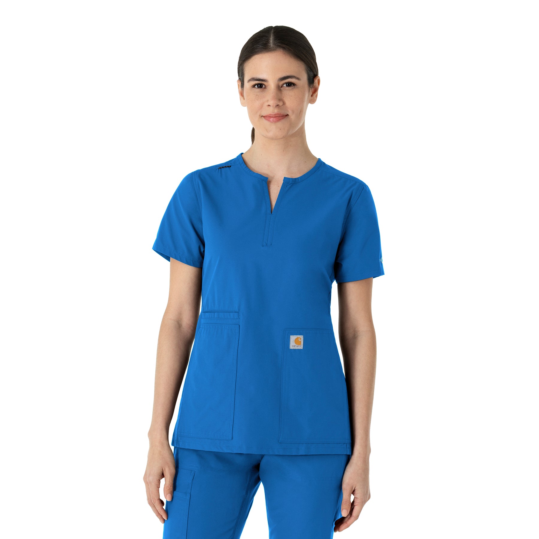 Force Essentials Women's Notch Neck Tunic Scrub Top Royal