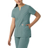 Force Essentials Women's Notch Neck Tunic Scrub Top Summer Blue