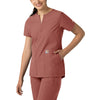 Force Essentials Women's Notch Neck Tunic Scrub Top Wildrose