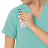 Rugged Flex Peak Women's 4-Pocket V-Neck Scrub Top Aqua Sea front detail