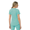 Rugged Flex Peak Women's 4-Pocket V-Neck Scrub Top Aqua Sea back view