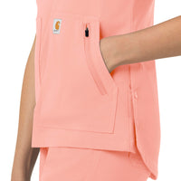 Rugged Flex Peak Women's 4-Pocket V-Neck Scrub Top Sorbet side detail 2