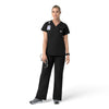 Rugged Flex FLD Women's V-Neck Scrub Top Black full scrub set