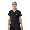 Rugged Flex FLD Women's V-Neck Scrub Top Black side view