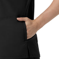Rugged Flex FLD Women's V-Neck Scrub Top Black side detail 1