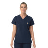 Rugged Flex FLD Women's V-Neck Scrub Top Navy