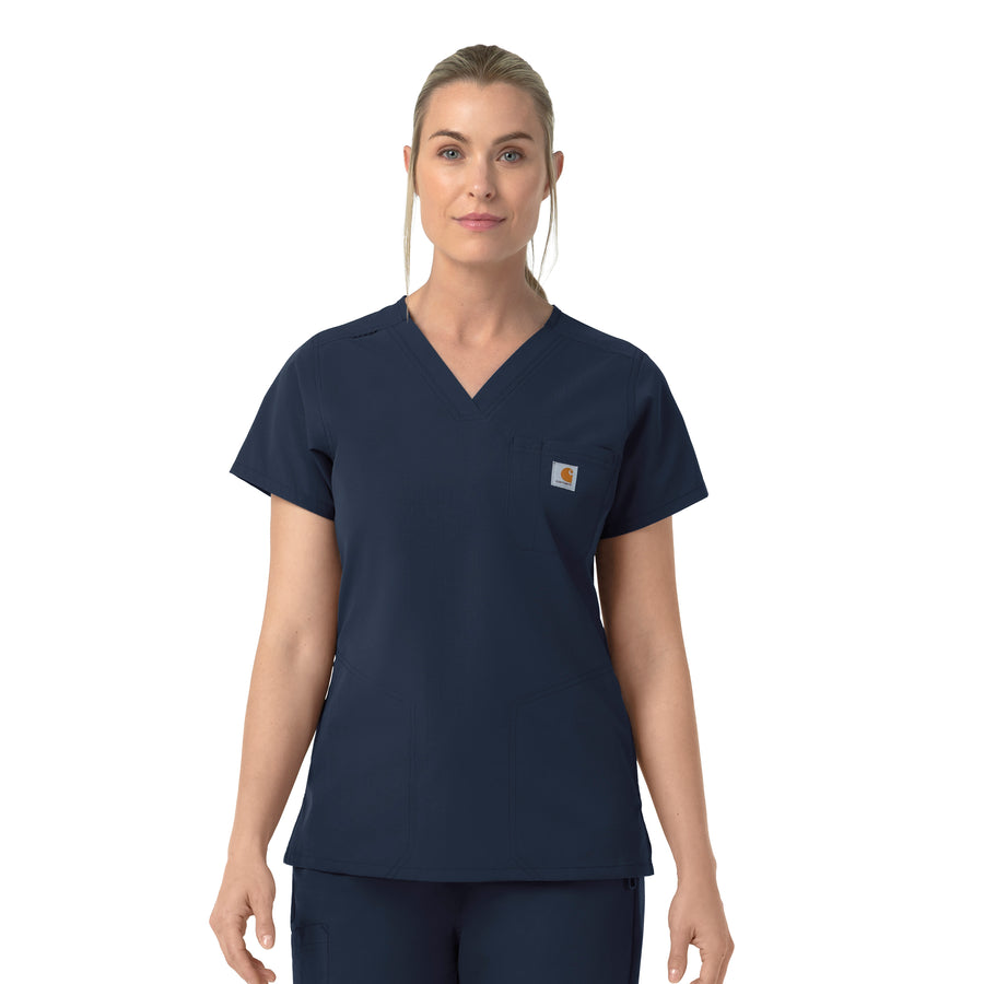Rugged Flex FLD Women's V-Neck Scrub Top Navy