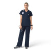 Rugged Flex FLD Women's V-Neck Scrub Top Navy full scrub set