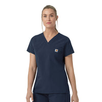 Rugged Flex FLD Women's V-Neck Scrub Top Navy side view
