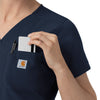 Rugged Flex FLD Women's V-Neck Scrub Top Navy side detail 2