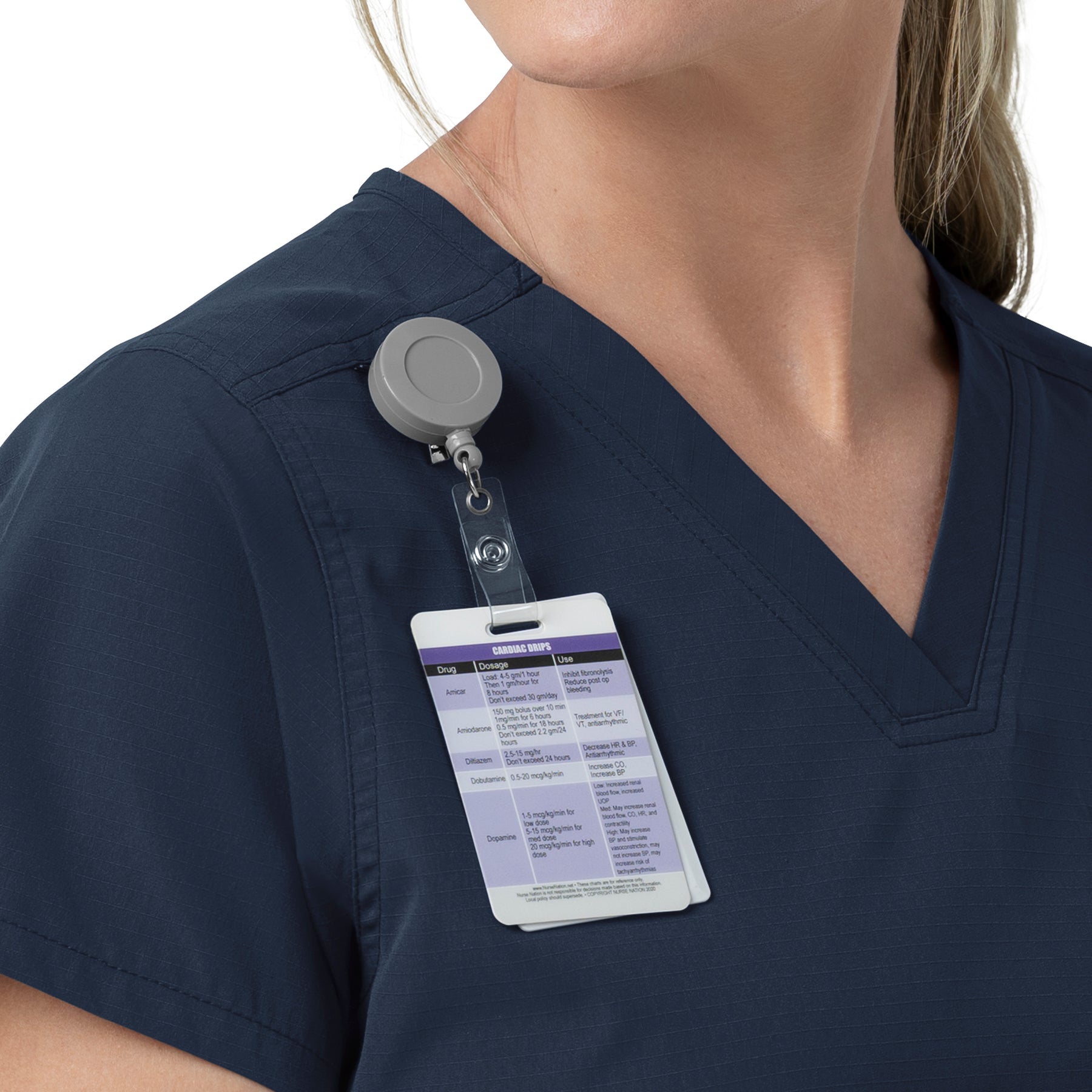 Rugged Flex FLD Women's V-Neck Scrub Top Navy hemline detail