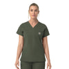 Rugged Flex FLD Women's V-Neck Scrub Top Olive