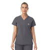 Rugged Flex FLD Women's V-Neck Scrub Top Pewter