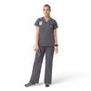 Rugged Flex FLD Women's V-Neck Scrub Top Pewter full scrub set