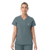 Rugged Flex FLD Women's V-Neck Scrub Top Rolling Thunder