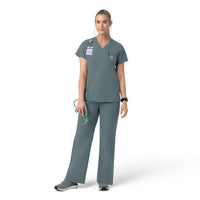 Rugged Flex FLD Women's V-Neck Scrub Top Rolling Thunder full scrub set