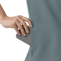 Rugged Flex FLD Women's V-Neck Scrub Top Rolling Thunder front detail