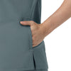 Rugged Flex FLD Women's V-Neck Scrub Top Rolling Thunder side detail 1