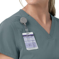 Rugged Flex FLD Women's V-Neck Scrub Top Rolling Thunder hemline detail